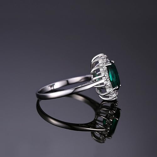 Gemstone Birthstone Sapphire Halo Engagement Rings for Women, Anniversary 14K White Yellow Rose Gold Plated 925 Sterling Silver Promise Rings for Her
