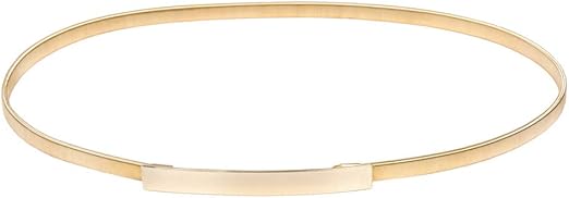 Women Skinny Metal Cinch Belt Gold Waistband Elastic Waist Belt