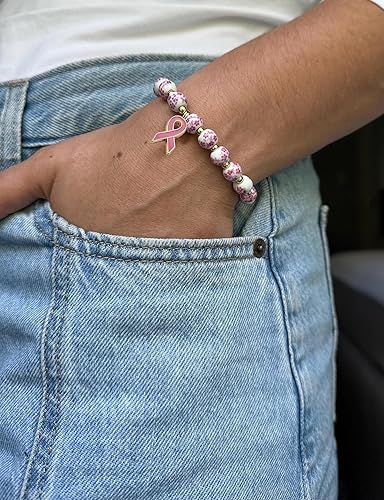 Beads Ribbon Charm Bracelet for Women Flower Vintage Accessories Stretch Handmade Bracelet